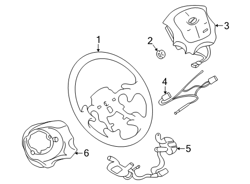 2000 Oldsmobile Alero Steering Column, Steering Wheel Diagram 3 - Thumbnail