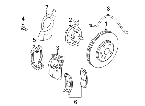 2008 Cadillac STS Brake Components, Brakes Diagram 2 - Thumbnail