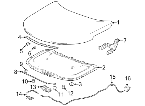 2024 Chevy Trax ROD ASM-HOOD HOLD OPEN Diagram for 42815304