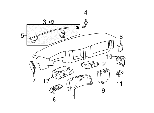 1999 Buick Park Avenue Switch Asm,Instrument Cluster Head Up Display Dimmer Diagram for 25630057