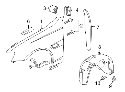 2008 Pontiac G8 Fender & Components Diagram