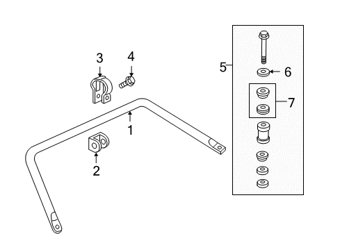 2007 Buick Lucerne Rear Suspension Components, Upper Control Arm, Stabilizer Bar Diagram 3 - Thumbnail