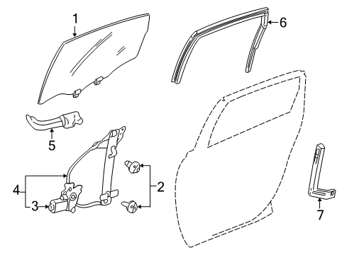 2001 Chevy Impala Motor Kit,Rear Side Door Window Regulator (LH) Diagram for 88987651