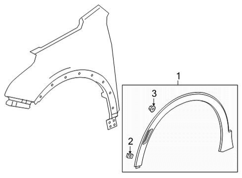 2023 Buick Envision Front Splash Guards in Black Diagram for 84559706