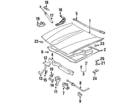 2002 Cadillac Eldorado Hood & Components, Body Diagram