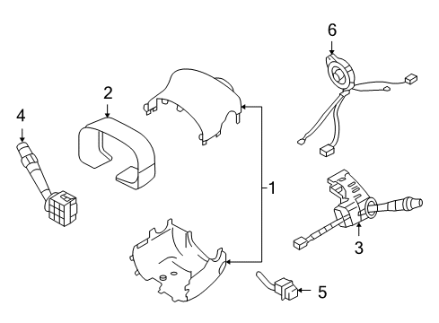 2006 Cadillac XLR Shroud, Switches & Levers Diagram