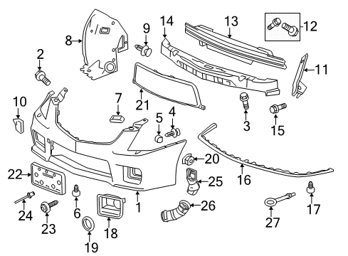 2010 Cadillac CTS Front Bumper Diagram 3 - Thumbnail