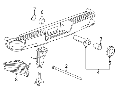 2016 GMC Sierra 3500 HD Spare Tire Carrier Diagram 2 - Thumbnail