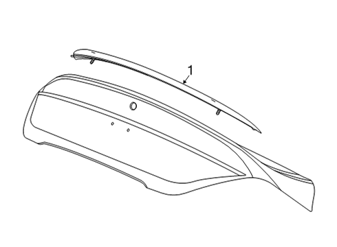 2024 Cadillac CT4 Flush-Mounted Spoiler Kit in Midnight Steel Metallic Diagram for 42814694