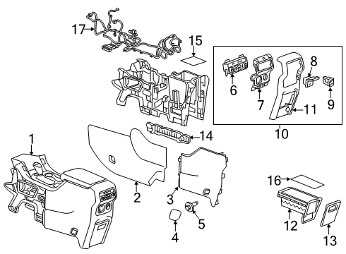 2017 GMC Acadia Console Assembly, F/Flr *Black Diagram for 84441628