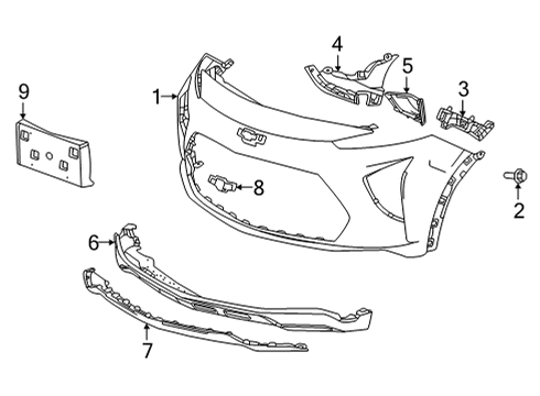 2022 Chevy Bolt EUV Emblem Assembly, Front Grl Diagram for 42691011