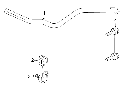 2008 GMC Canyon Stabilizer Bar & Components - Front Diagram 3 - Thumbnail