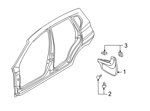 2007 Chevy Aveo5 Guard,Rear Mud Flap Diagram for 96543039