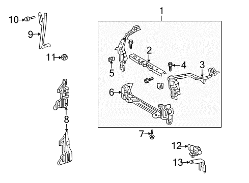 2009 Pontiac Vibe Radiator Support Diagram