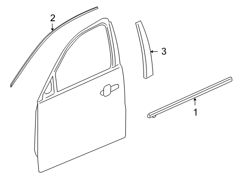 2011 Buick Regal Exterior Trim - Front Door Diagram