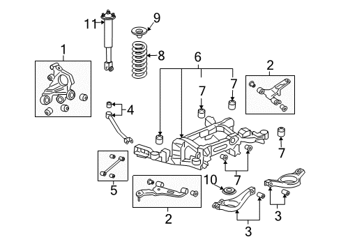 2007 Cadillac CTS Rear Suspension, Control Arm Diagram 2 - Thumbnail