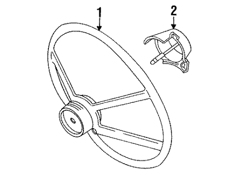 1992 GMC C2500 Suburban Steering Column, Steering Wheel & Trim Diagram 5 - Thumbnail