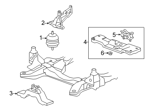 2009 Cadillac CTS Engine & Trans Mounting Diagram 1 - Thumbnail