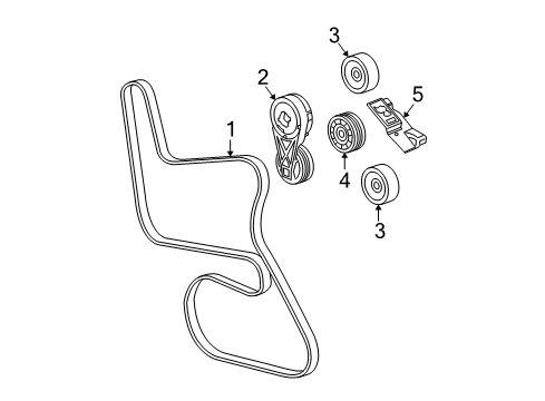 2005 Chevy Malibu Belt, Water Pump & A/C Compressor & Generator Diagram for 12591059