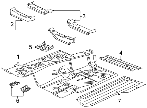 2014 Chevy SS Reinforcement,Front Compartment Side Rail Rear Extension Diagram for 92249492