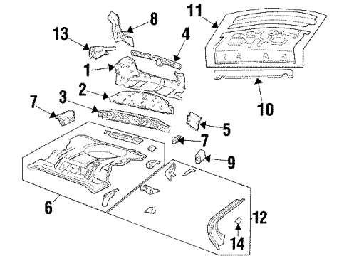 1997 Chevy Monte Carlo Filler, Quarter Outer Panel Rear Compartment Panel Diagram for 10165944