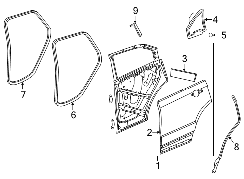 2020 Cadillac XT4 Rear Door Diagram