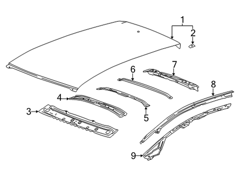 2022 Chevy Bolt EUV Bow, Rf Pnl #4 Diagram for 42643293