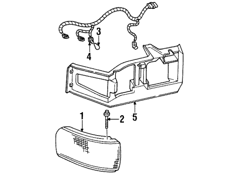 1999 Cadillac DeVille Corner & Side Marker Lamps Diagram