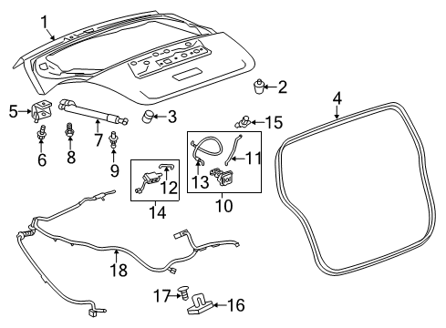 2015 Chevy Spark Lift Gate, Body Diagram