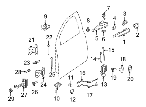 2009 Pontiac G8 Lock,Front Side Door Diagram for 92215257