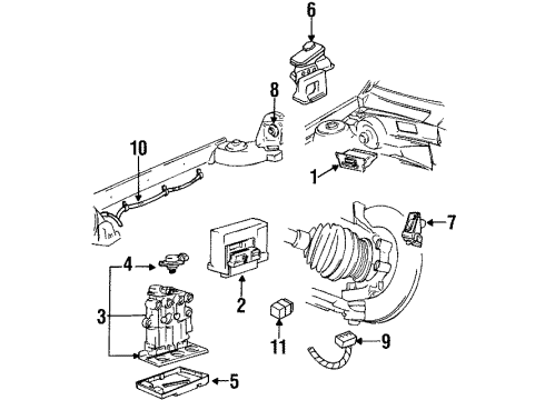 1994 Pontiac Grand Am Hydraulic System, Brakes Diagram