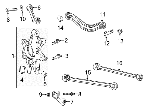 2019 Cadillac CT6 Knuckle Assembly, Rear Suspension Diagram for 23311306