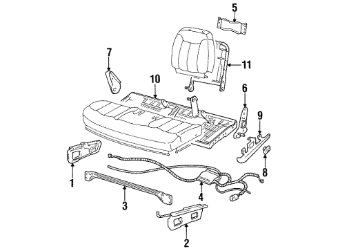 1993 GMC Yukon Switch Asm,Passenger Seat Lumbar Control Diagram for 12387334