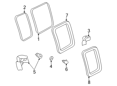 2009 GMC Savana 2500 Side Loading Door - Glass & Hardware Diagram 2 - Thumbnail