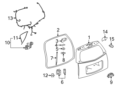 2006 Cadillac SRX Lift Gate Diagram