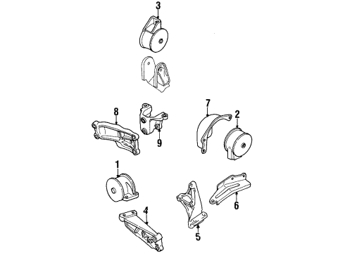 2000 Chevy Metro Bracket,Engine Rear Mount Diagram for 30001639