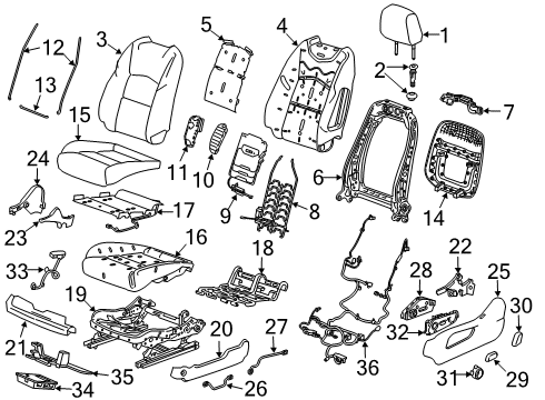 2022 Cadillac XT4 Restraint Assembly, F/Seat Hd *Black Diagram for 84898271