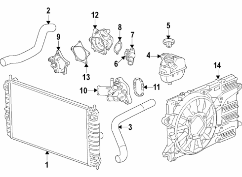 2022 Chevy Trax Cooling System, Radiator, Water Pump, Cooling Fan Diagram 2 - Thumbnail