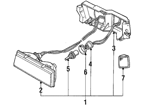 1988 Cadillac Cimarron Headlamps Diagram 1 - Thumbnail