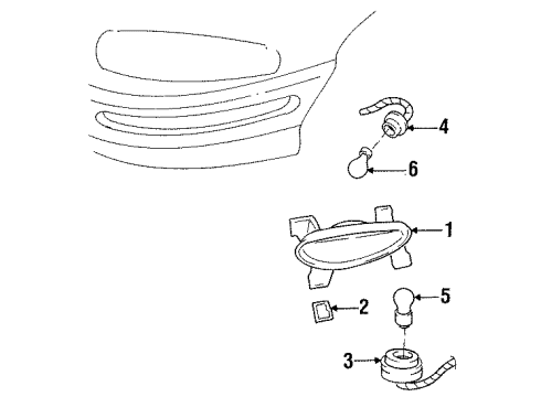 1999 Buick Riviera Park & Side Marker Lamps Diagram