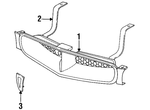 1999 Pontiac Bonneville Grille Assembly, Radiator *Black Cherry Diagram for 25666685