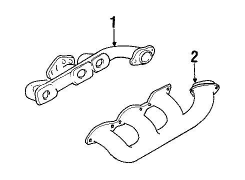 1992 Pontiac Bonneville Exhaust Manifold Assembly (W/Crossover Pipe & Heat Shield) Diagram for 24501731