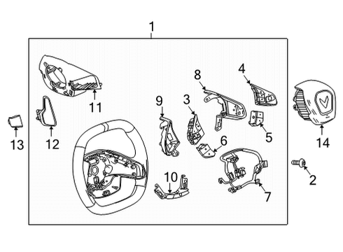 2020 Chevy Corvette Wheel Assembly, Strg *Black Diagram for 84744396