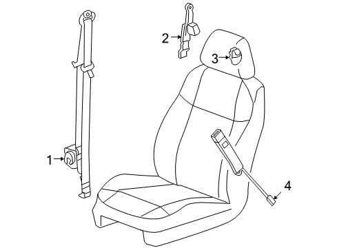 2009 Hummer H3T Front Seat Belts Diagram