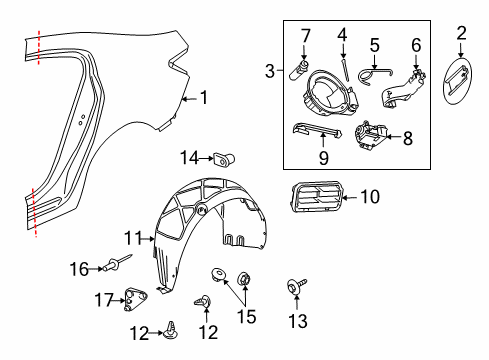 2017 Buick Regal Quarter Panel & Components Diagram