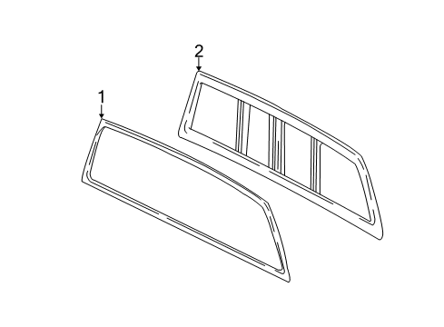 2001 GMC Sierra 1500 HD Back Glass & Hardware Diagram