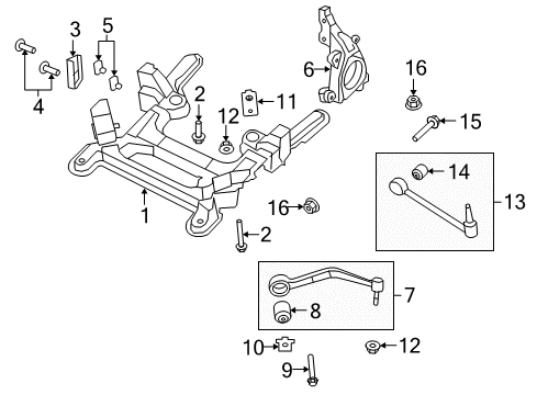 2012 Chevy Caprice Bracket, Front Crossmember Diagram for 92251753