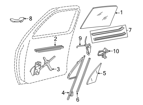 1985 GMC K1500 Glass - Front Door Diagram