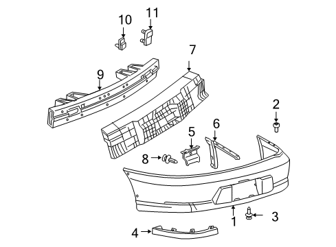 1999 Chevy Cavalier Rear Bumper Diagram 1 - Thumbnail