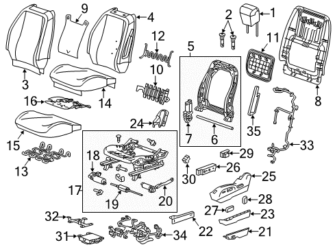 2013 GMC Terrain Cover Assembly, Front Seat Back *Black I Diagram for 22791173